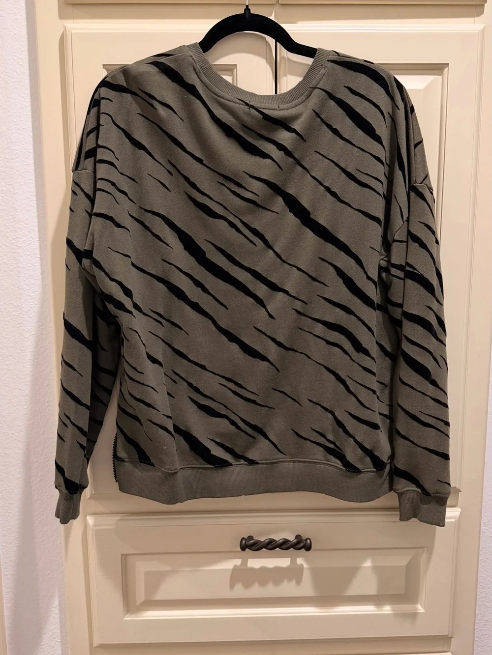 Rails Olive Green Tiger Stripe Pullover Sweatshirt